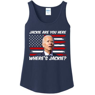 Funny Biden Jackie Are You Here Where's Jackie? Ladies Essential Tank