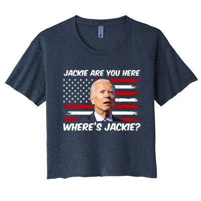 Funny Biden Jackie Are You Here Where's Jackie? Women's Crop Top Tee