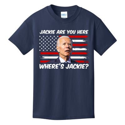 Funny Biden Jackie Are You Here Where's Jackie? Kids T-Shirt