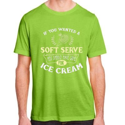 Funny Badminton Joke Soft Serve Quote Badminton Player Gift Adult ChromaSoft Performance T-Shirt