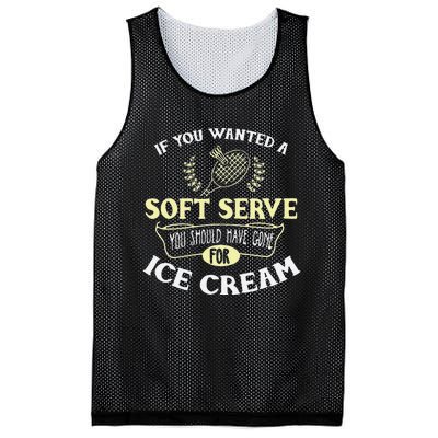 Funny Badminton Joke Soft Serve Quote Badminton Player Gift Mesh Reversible Basketball Jersey Tank