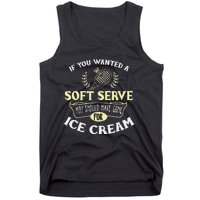 Funny Badminton Joke Soft Serve Quote Badminton Player Gift Tank Top