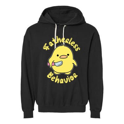 Fatherless Behavior Knife Duck Cute Design Cool Gift Garment-Dyed Fleece Hoodie