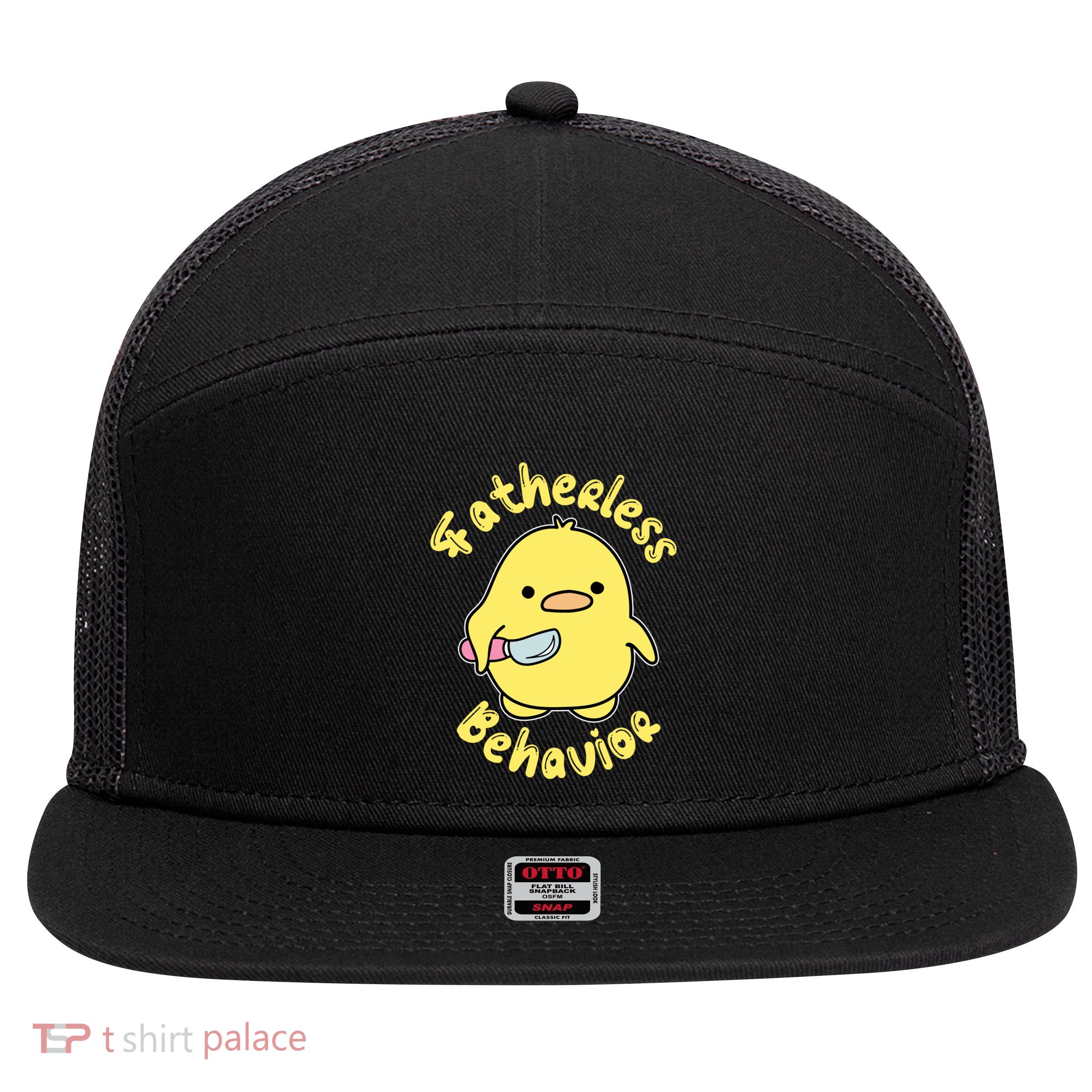 Fatherless Behavior Knife Duck Cute Design Cool Gift 7 Panel Mesh Trucker Snapback Hat