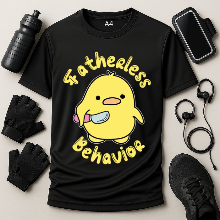 Fatherless Behavior Knife Duck Cute Design Cool Gift Cooling Performance Crew T-Shirt