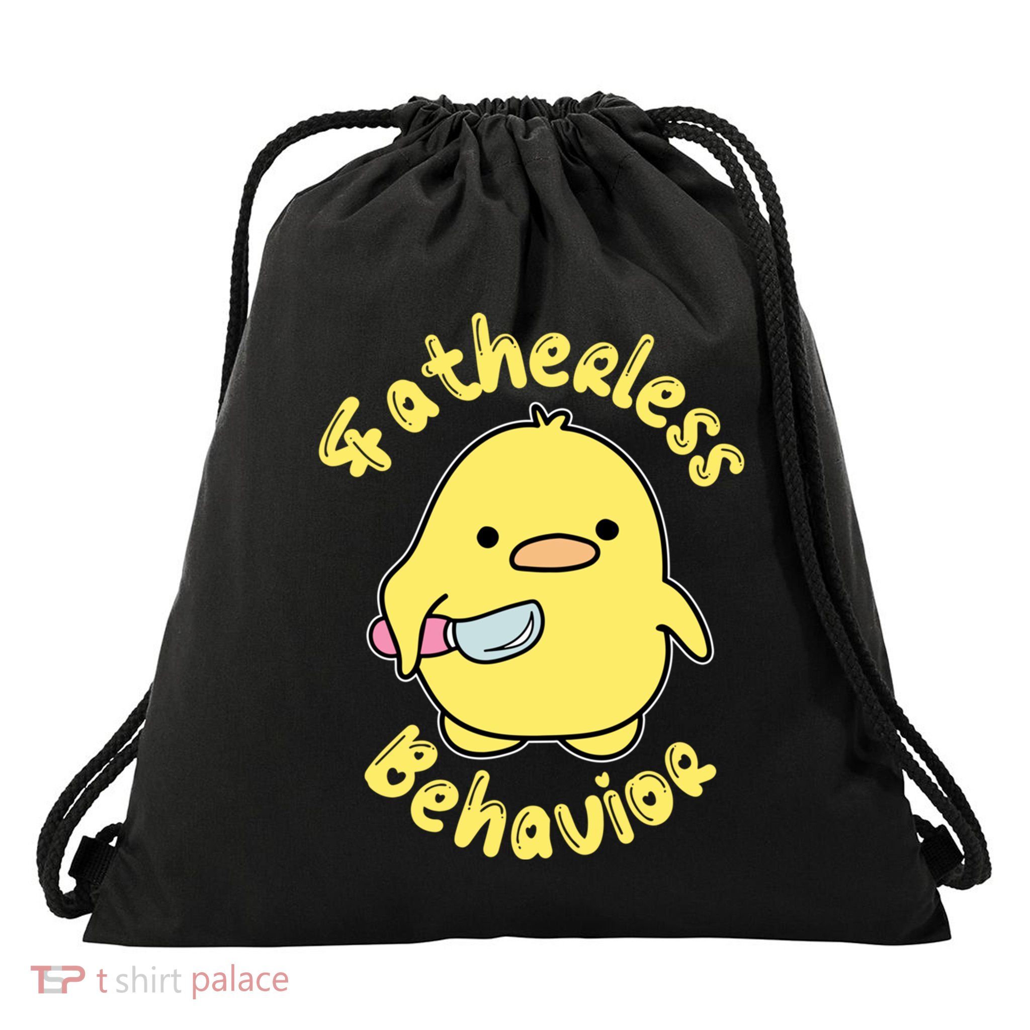 Fatherless Behavior Knife Duck Cute Design Cool Gift Drawstring Bag