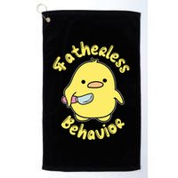 Fatherless Behavior Knife Duck Cute Design Cool Gift Golf Towel