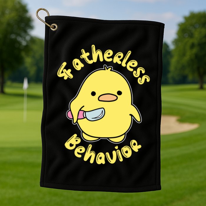 Fatherless Behavior Knife Duck Cute Design Cool Gift Golf Towel