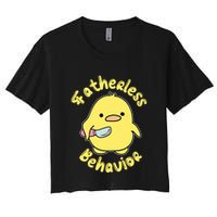 Fatherless Behavior Knife Duck Cute Design Cool Gift Women's Crop Top Tee