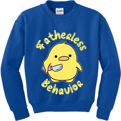 Fatherless Behavior Knife Duck Cute Design Cool Gift Kids Sweatshirt