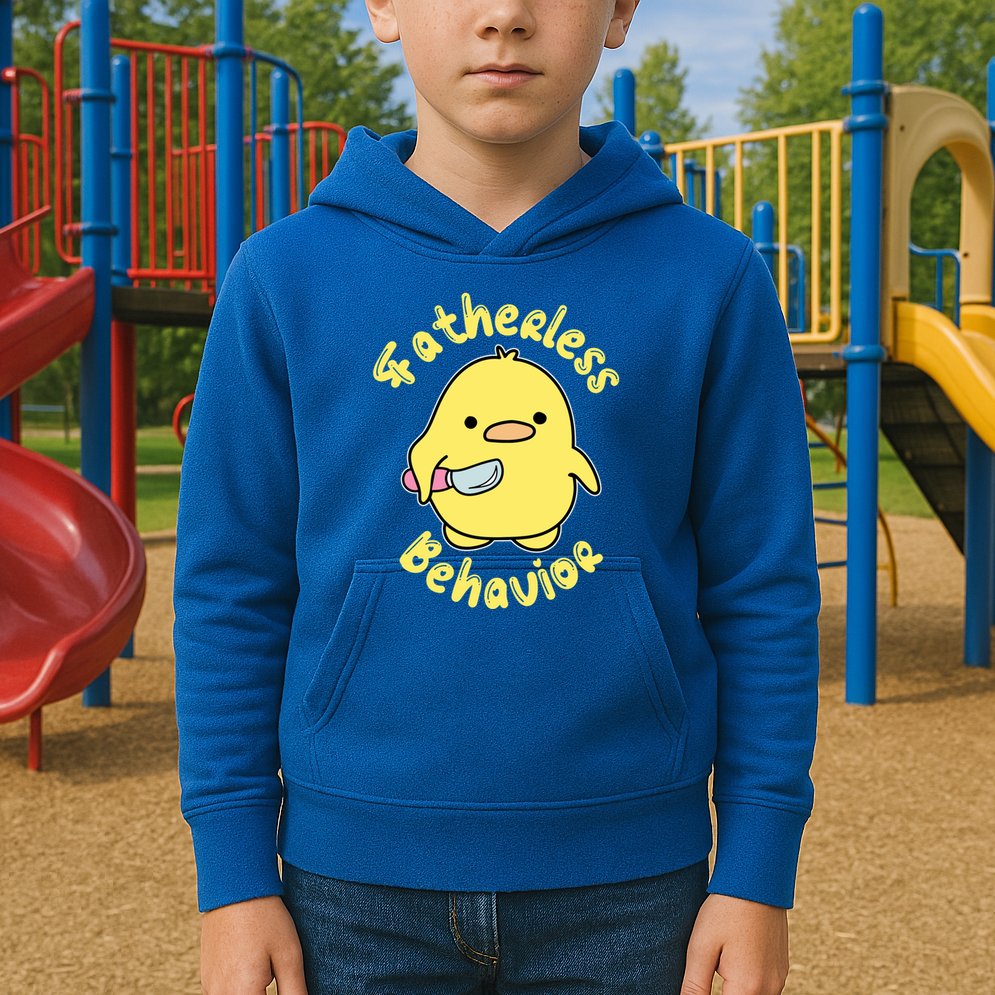Fatherless Behavior Knife Duck Cute Design Cool Gift Kids Hoodie