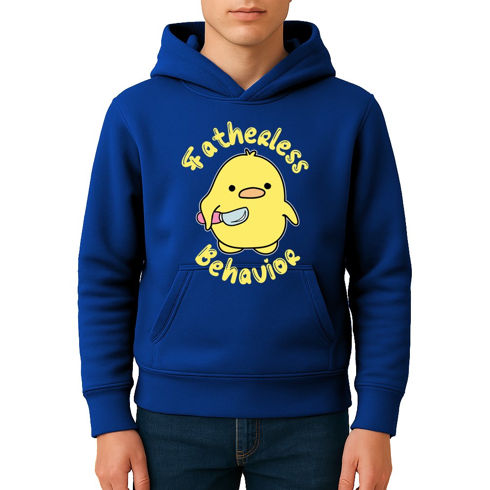 Fatherless Behavior Knife Duck Cute Design Cool Gift Kids Hoodie