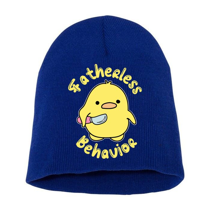 Fatherless Behavior Knife Duck Cute Design Cool Gift Short Acrylic Beanie