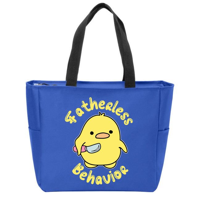 Fatherless Behavior Knife Duck Cute Design Cool Gift Zip Tote Bag