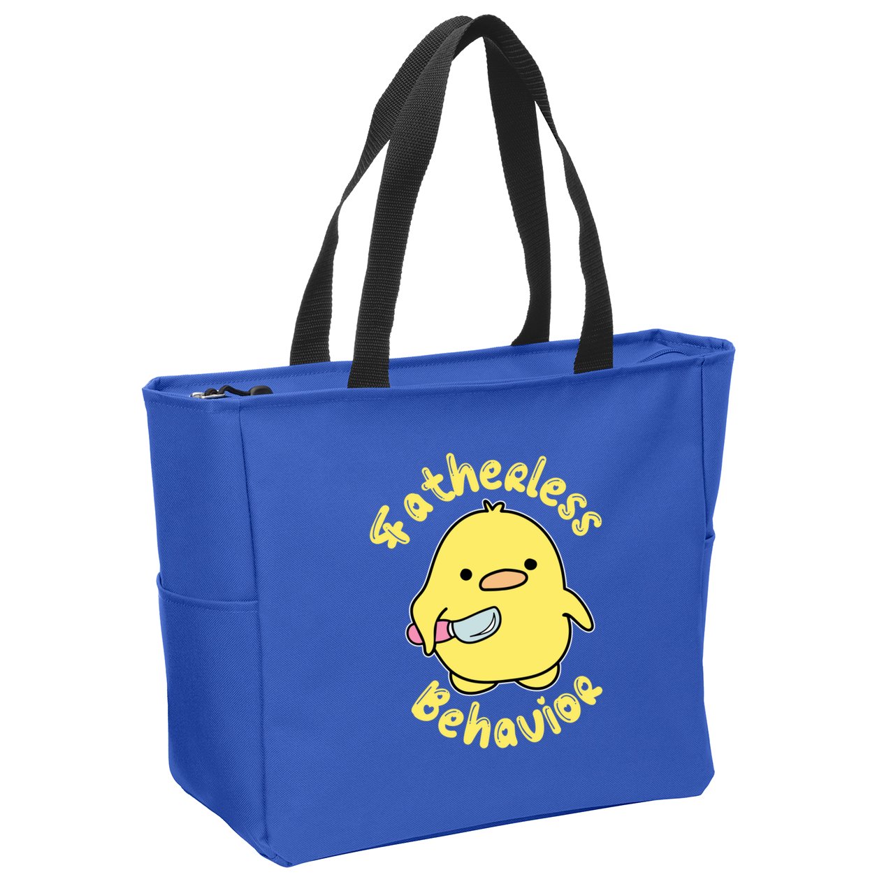 Fatherless Behavior Knife Duck Cute Design Cool Gift Zip Tote Bag