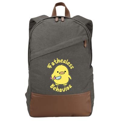 Fatherless Behavior Knife Duck Cute Design Cool Gift Cotton Canvas Backpack
