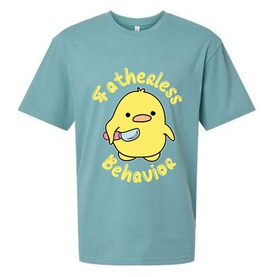 Fatherless Behavior Knife Duck Cute Design Cool Gift Sueded Cloud Jersey T-Shirt