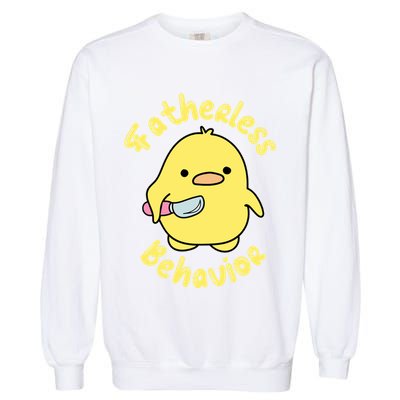 Fatherless Behavior Knife Duck Cute Design Cool Gift Garment-Dyed Sweatshirt