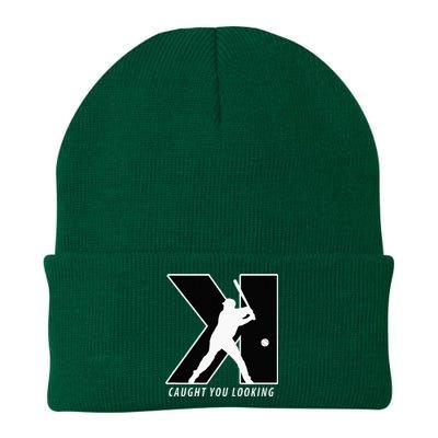 Funny Backwards K Strikeout Looking Baseball Pitching Knit Cap Winter Beanie