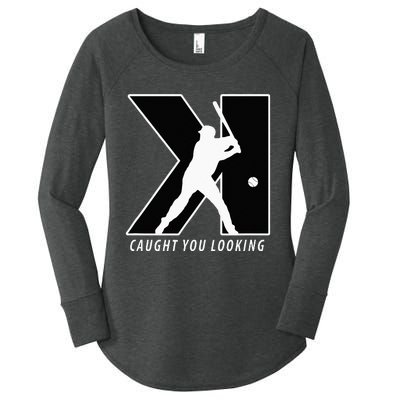 Funny Backwards K Strikeout Looking Baseball Pitching Women's Perfect Tri Tunic Long Sleeve Shirt