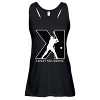 Funny Backwards K Strikeout Looking Baseball Pitching Ladies Essential Flowy Tank