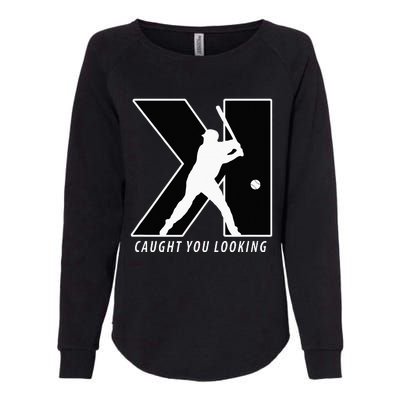 Funny Backwards K Strikeout Looking Baseball Pitching Womens California Wash Sweatshirt