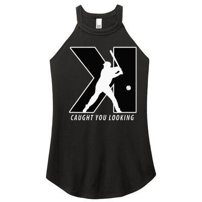 Funny Backwards K Strikeout Looking Baseball Pitching Women's Perfect Tri Rocker Tank