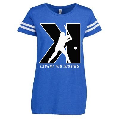 Funny Backwards K Strikeout Looking Baseball Pitching Enza Ladies Jersey Football T-Shirt