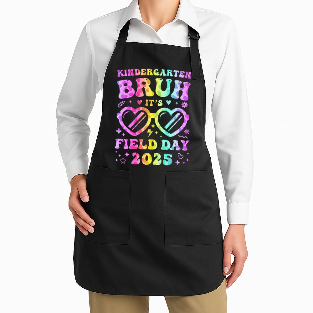 Fun Bruh Kindergarten Field Day 2025 Happy Teacher Girl Gift Apron