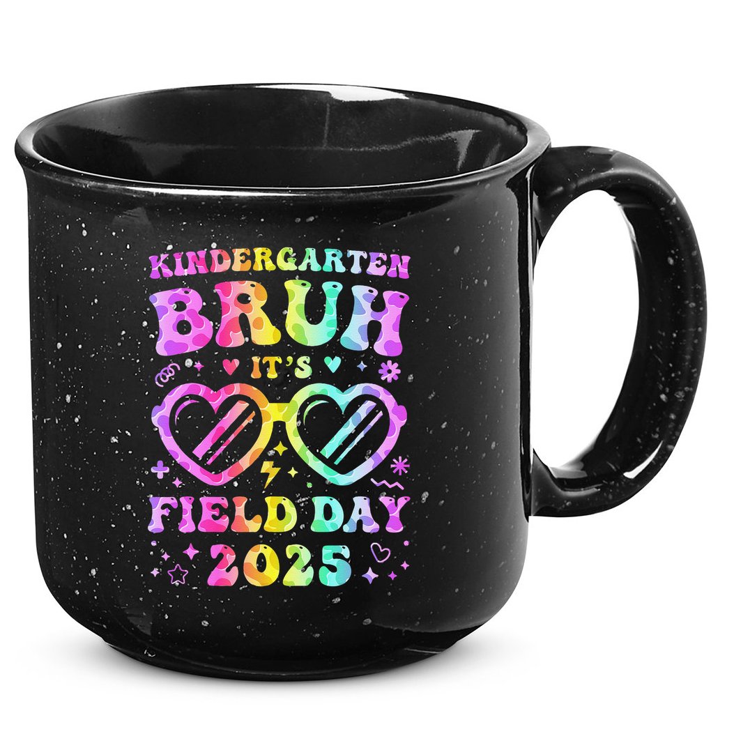 Fun Bruh Kindergarten Field Day 2025 Happy Teacher Girl Gift 15oz Campfire Ceramic Mug