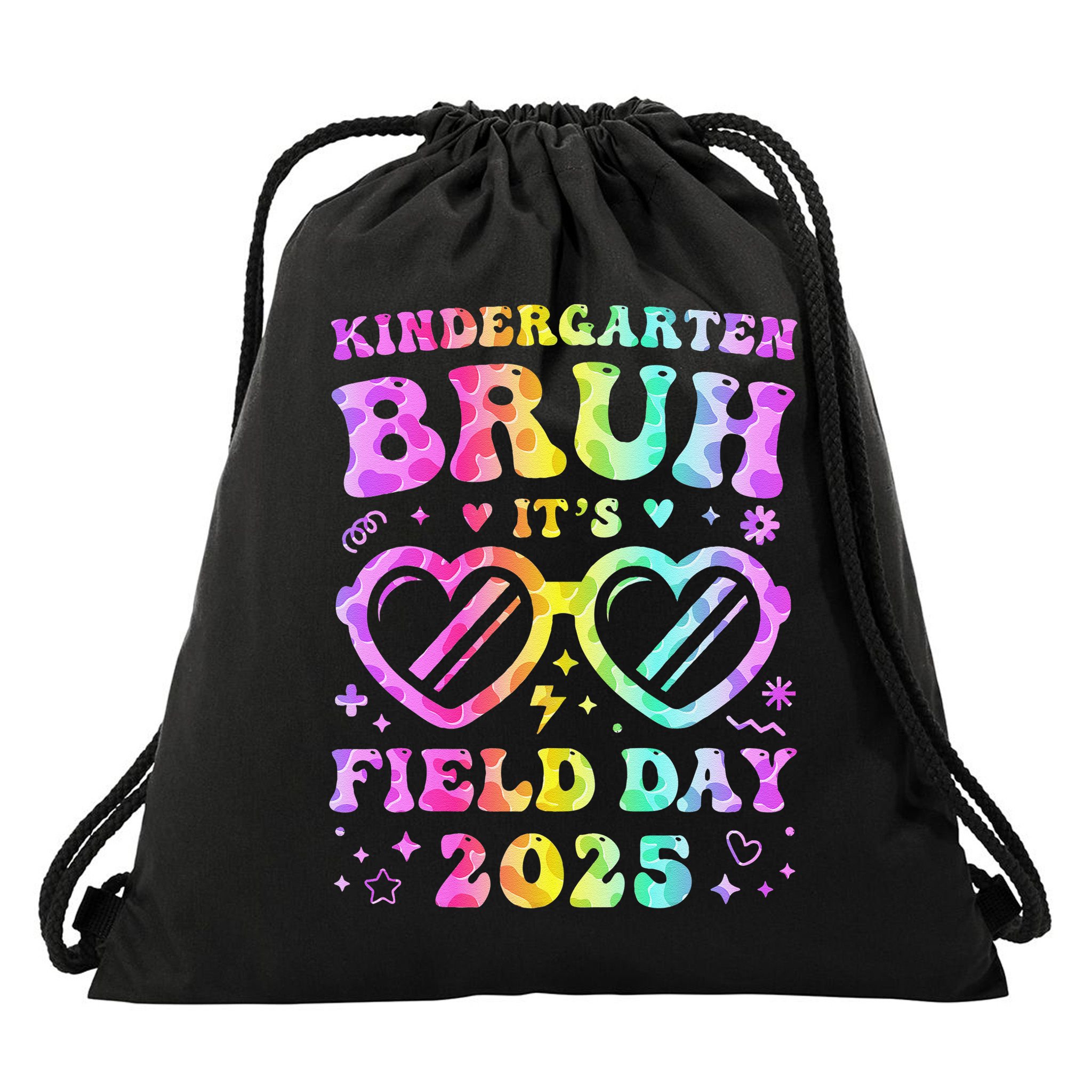 Fun Bruh Kindergarten Field Day 2025 Happy Teacher Girl Gift Drawstring Bag