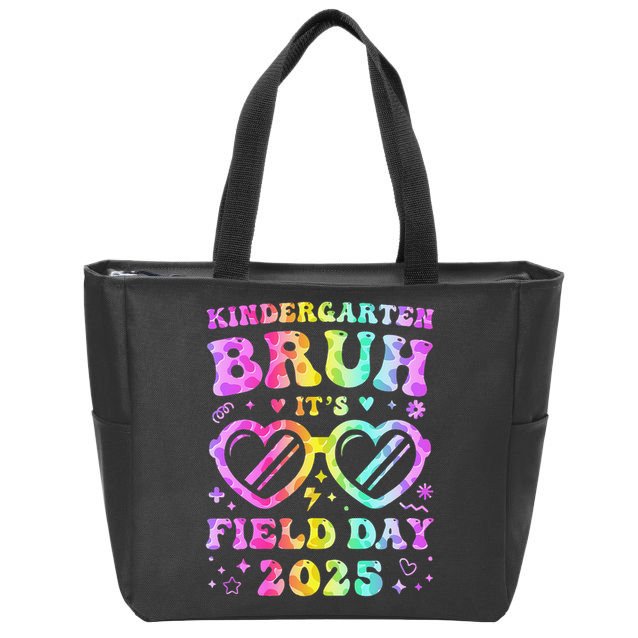 Fun Bruh Kindergarten Field Day 2025 Happy Teacher Girl Gift Zip Tote Bag