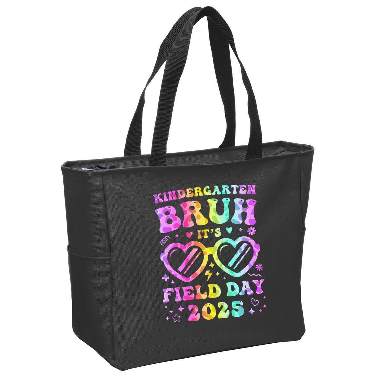 Fun Bruh Kindergarten Field Day 2025 Happy Teacher Girl Gift Zip Tote Bag