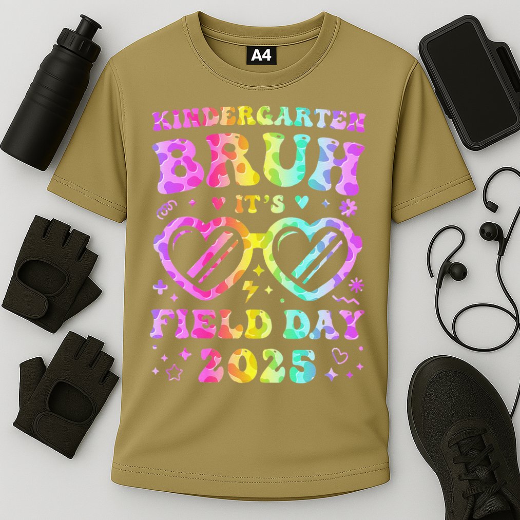 Fun Bruh Kindergarten Field Day 2025 Happy Teacher Girl Gift Cooling Performance Crew T-Shirt