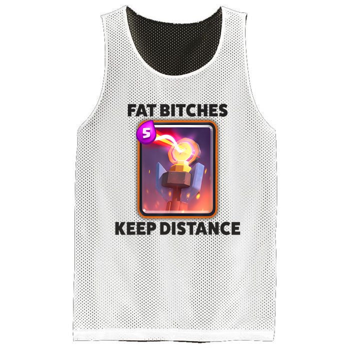 Fat Bitches Keep Distance Funny Meme Mesh Reversible Basketball Jersey Tank