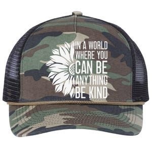 Flower Be Kind Unity Day Orange Anti Bullying Unity Day Retro Rope Trucker Hat Cap