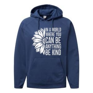 Flower Be Kind Unity Day Orange Anti Bullying Unity Day Performance Fleece Hoodie