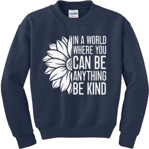 Flower Be Kind Unity Day Orange Anti Bullying Unity Day Kids Sweatshirt