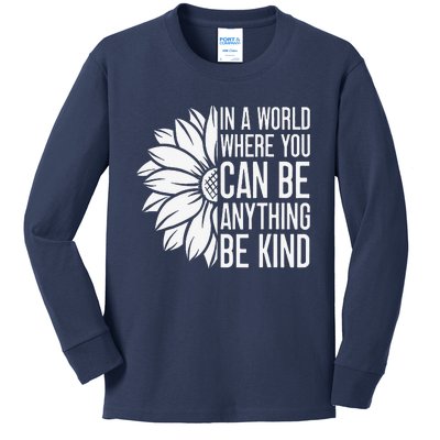 Flower Be Kind Unity Day Orange Anti Bullying Unity Day Kids Long Sleeve Shirt