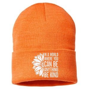 Flower Be Kind Unity Day Orange Anti Bullying Unity Day Sustainable Knit Beanie