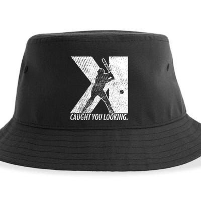 Funny Backwards K Strikeout Baseball Softball Pitching Funny Gift Sustainable Bucket Hat