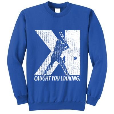 Funny Backwards K Strikeout Baseball Softball Pitching Funny Gift Tall Sweatshirt