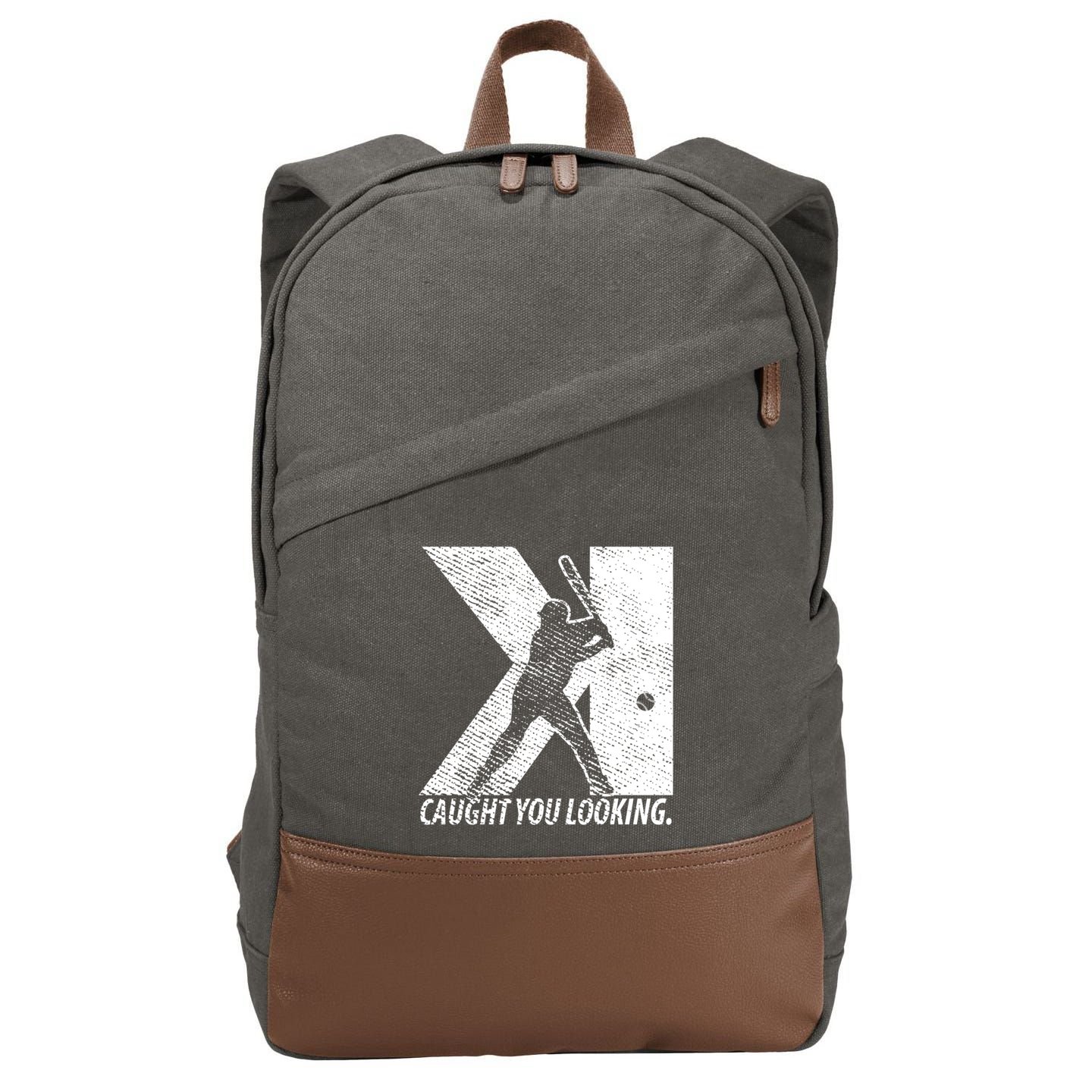 Funny Backwards K Strikeout Baseball Softball Pitching Funny Gift Cotton Canvas Backpack