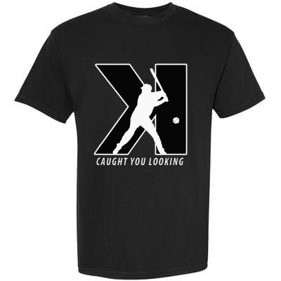 Funny Backwards K Strikeout Looking Baseball Pitching Garment-Dyed Heavyweight T-Shirt