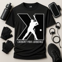 Funny Backwards K Strikeout Looking Baseball Pitching Cooling Performance Crew T-Shirt
