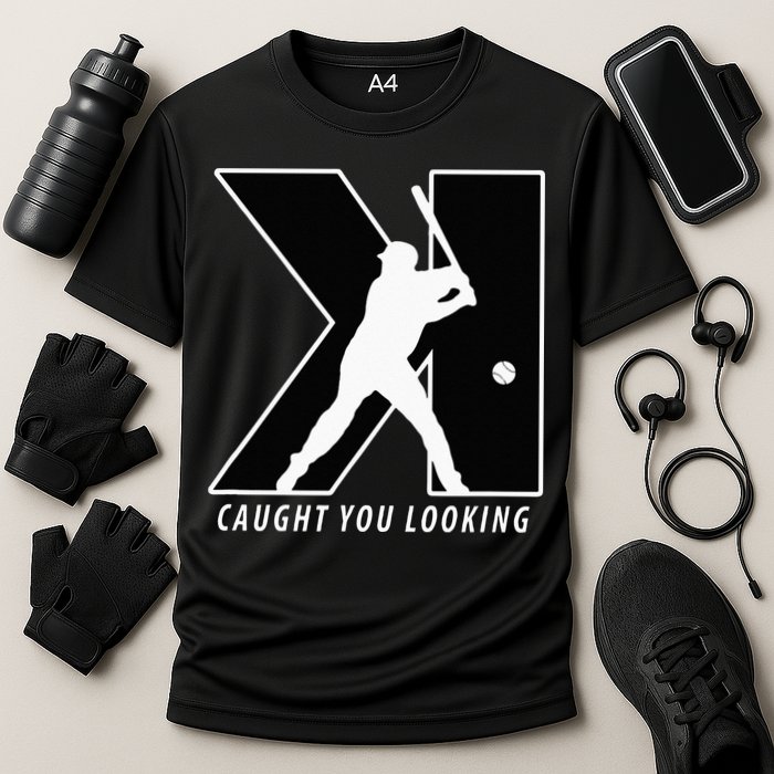 Funny Backwards K Strikeout Looking Baseball Pitching Cooling Performance Crew T-Shirt