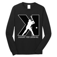 Funny Backwards K Strikeout Looking Baseball Pitching Long Sleeve Shirt