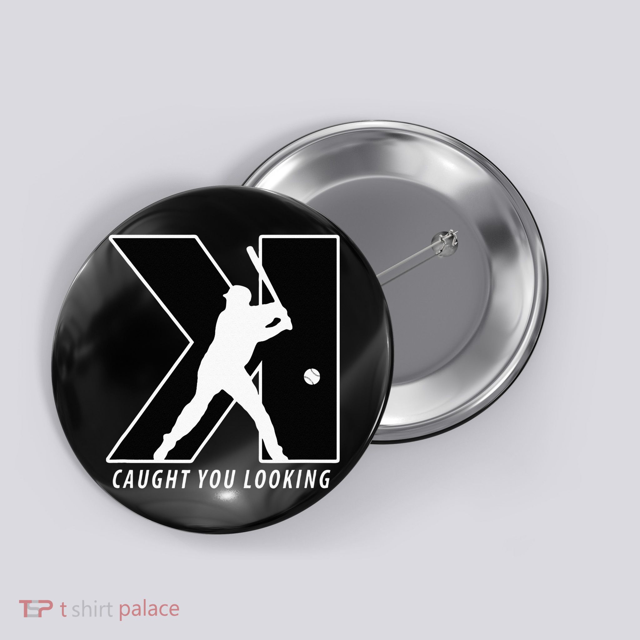 Funny Backwards K Strikeout Looking Baseball Pitching Button