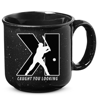 Funny Backwards K Strikeout Looking Baseball Pitching 15oz Campfire Ceramic Mug