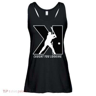 Funny Backwards K Strikeout Looking Baseball Pitching Ladies Essential Flowy Tank